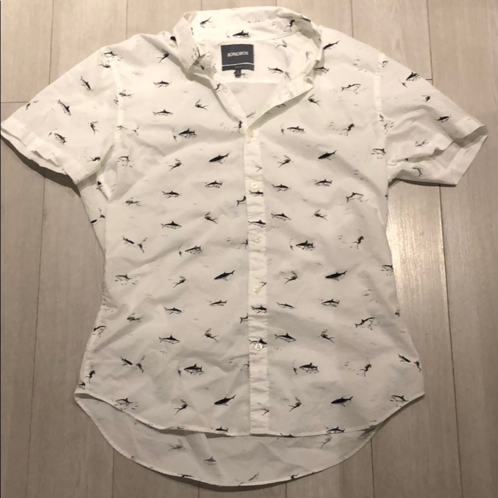 Bonobos Shark/Scuba Print Short Sleeve Button Down